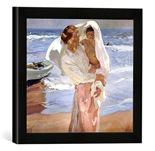 Gerahmtes Bild von Joaquin Sorolla y Bastida Just Out of The Sea, 1915", Kunstdruck im hochwertigen handgefertigten Bilder-Rahmen, 30x30 cm, Schwarz matt von kunst für alle