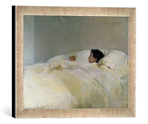 Gerahmtes Bild von Joaquin Sorolla y Bastida Mother, 1895", Kunstdruck im hochwertigen handgefertigten Bilder-Rahmen, 40x30 cm, Silber Raya von kunst für alle