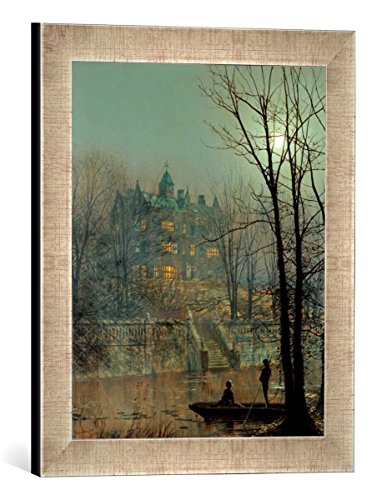 Gerahmtes Bild von John Atkinson Grimshaw Knostrop Old Hall, Leeds, Kunstdruck im hochwertigen handgefertigten Bilder-Rahmen, 30x40 cm, Silber Raya von kunst für alle