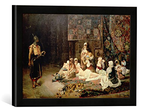 Gerahmtes Bild von José Gallegos y Arosa In The Harem, 1884", Kunstdruck im hochwertigen handgefertigten Bilder-Rahmen, 40x30 cm, Schwarz matt von kunst für alle