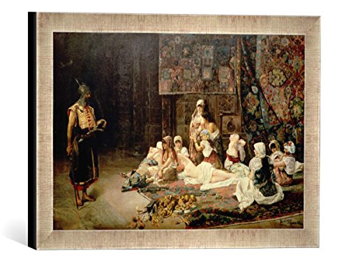 Gerahmtes Bild von José Gallegos y Arosa In The Harem, 1884", Kunstdruck im hochwertigen handgefertigten Bilder-Rahmen, 40x30 cm, Silber Raya von kunst für alle