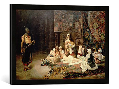 Gerahmtes Bild von José Gallegos y Arosa In The Harem, 1884", Kunstdruck im hochwertigen handgefertigten Bilder-Rahmen, 60x40 cm, Schwarz matt von kunst für alle