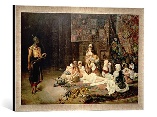 Gerahmtes Bild von José Gallegos y Arosa In The Harem, 1884", Kunstdruck im hochwertigen handgefertigten Bilder-Rahmen, 60x40 cm, Silber Raya von kunst für alle