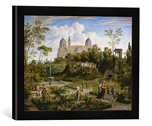 Gerahmtes Bild von Joseph Anton Koch Santa Maria Maggiore in Rom, Kunstdruck im hochwertigen handgefertigten Bilder-Rahmen, 40x30 cm, Schwarz matt von kunst für alle