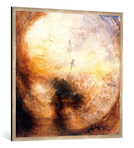 Gerahmtes Bild von Joseph Mallord William Turner "Licht und Farbe (Goethes Farbenlehre)-Morgen nach der Sintflut-Moses schreibt das Buch der Genesis", Kunstdruck im hochwertigen handgefertigten Bilder-Rahmen, 100x100 cm, Silber raya von kunst für alle