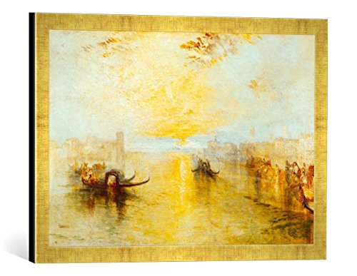 Gerahmtes Bild von Joseph Mallord William Turner St. Benedetto, Looking Towards Fusina, Kunstdruck im hochwertigen handgefertigten Bilder-Rahmen, 60x40 cm, Gold Raya von kunst für alle