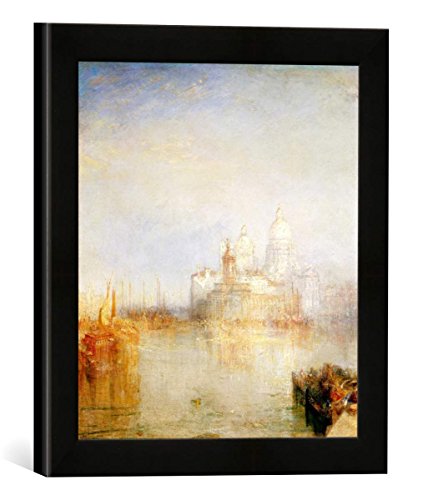 Gerahmtes Bild von Joseph Mallord William Turner The Dogana and Santa Maria Della Salute, Venice, 1843", Kunstdruck im hochwertigen handgefertigten Bilder-Rahmen, 30x30 cm, Schwarz matt von kunst für alle