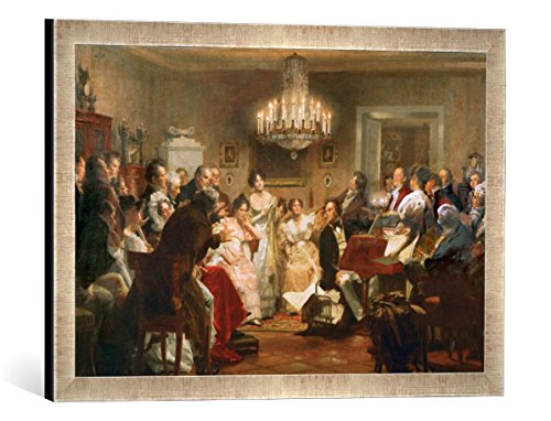 Gerahmtes Bild von Julius Schmid EIN Schubert-Abend in einem Wiener Bürgerhause, Kunstdruck im hochwertigen handgefertigten Bilder-Rahmen, 60x40 cm, Silber Raya Gerahmtes Bild von Julius Schmid EIN Schubert-Abend in einem Wiener Bürgerhause, Kunstdruck im hochwertigen handgefertigten Bilder-Rahmen, 60x40 cm, Silber Raya von kunst für alle