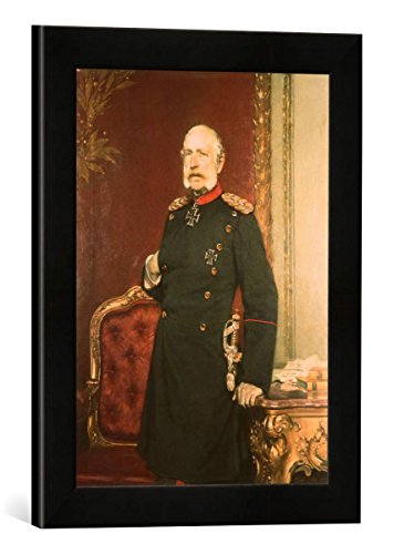 Gerahmtes Bild von Leon Pohle Bildnis König Albert von Sachsen, Kunstdruck im hochwertigen handgefertigten Bilder-Rahmen, 30x40 cm, Schwarz matt von kunst für alle