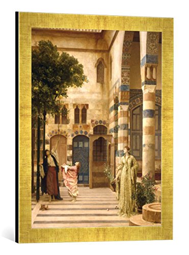 Gerahmtes Bild von Lord Frederick Leighton Old Damascus: Jew's Quarter or Gathering Citrons, Kunstdruck im hochwertigen handgefertigten Bilder-Rahmen, 40x60 cm, Gold Raya von kunst für alle