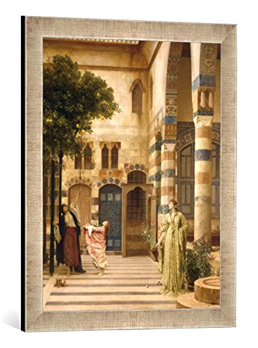 Gerahmtes Bild von Lord Frederick Leighton Old Damascus: Jew's Quarter or Gathering Citrons, Kunstdruck im hochwertigen handgefertigten Bilder-Rahmen, 40x60 cm, Silber Raya von kunst für alle