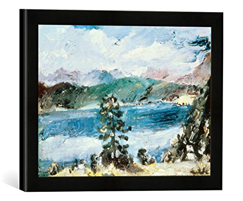 Gerahmtes Bild von Lovis Corinth Walchensee mit Lärche, Kunstdruck im hochwertigen handgefertigten Bilder-Rahmen, 40x30 cm, Schwarz matt von kunst für alle