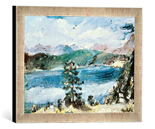 Gerahmtes Bild von Lovis Corinth Walchensee mit Lärche, Kunstdruck im hochwertigen handgefertigten Bilder-Rahmen, 40x30 cm, Silber Raya von kunst für alle