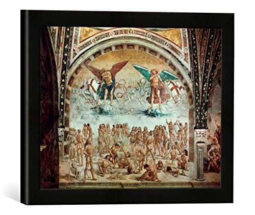 Gerahmtes Bild von Luca Signorelli Die Auferstehung des Fleisches, Kunstdruck im hochwertigen handgefertigten Bilder-Rahmen, 40x30 cm, Schwarz matt von kunst für alle
