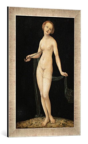 Gerahmtes Bild von Lucas Cranach der Ältere Lucretia, Kunstdruck im hochwertigen handgefertigten Bilder-Rahmen, 40x60 cm, Silber Raya von kunst für alle