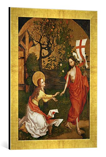 Gerahmtes Bild von Martin Schongauer Noli me Tangere, Kunstdruck im hochwertigen handgefertigten Bilder-Rahmen, 40x60 cm, Gold Raya von kunst für alle