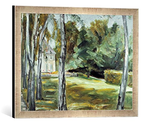 Gerahmtes Bild von Max Liebermann Garten in Wannsee, Kunstdruck im hochwertigen handgefertigten Bilder-Rahmen, 60x40 cm, Silber Raya von kunst für alle