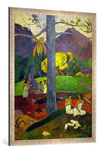 Gerahmtes Bild von Paul Gauguin Matamua, Kunstdruck im hochwertigen handgefertigten Bilder-Rahmen, 70x100 cm, Silber Raya von kunst für alle