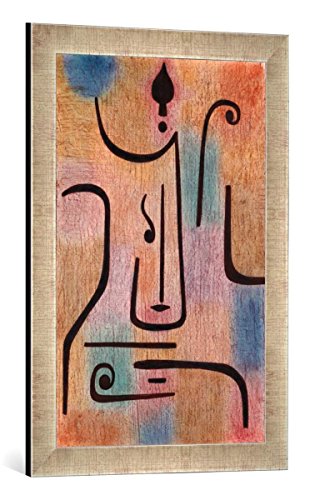 Gerahmtes Bild von Paul Klee Der Erzengel, Kunstdruck im hochwertigen handgefertigten Bilder-Rahmen, 40x60 cm, Silber Raya von kunst für alle