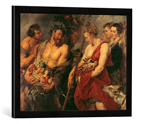 Gerahmtes Bild von Peter Paul Rubens Dianas Heimkehr von der Jagd, Kunstdruck im hochwertigen handgefertigten Bilder-Rahmen, 60x40 cm, Schwarz matt von kunst für alle