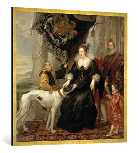 Gerahmtes Bild von Peter Paul Rubens Porträt der Alatheia Talbot, Countess of Arundel, Kunstdruck im hochwertigen handgefertigten Bilder-Rahmen, 100x100 cm, Gold Raya von kunst für alle