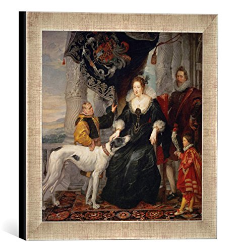 Gerahmtes Bild von Peter Paul Rubens Porträt der Alatheia Talbot, Countess of Arundel, Kunstdruck im hochwertigen handgefertigten Bilder-Rahmen, 30x30 cm, Silber Raya von kunst für alle