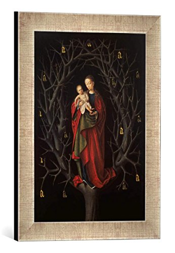 Gerahmtes Bild von Petrus Christus Die Madonna im vertrockneten Baum, Kunstdruck im hochwertigen handgefertigten Bilder-Rahmen, 30x40 cm, Silber Raya von kunst für alle