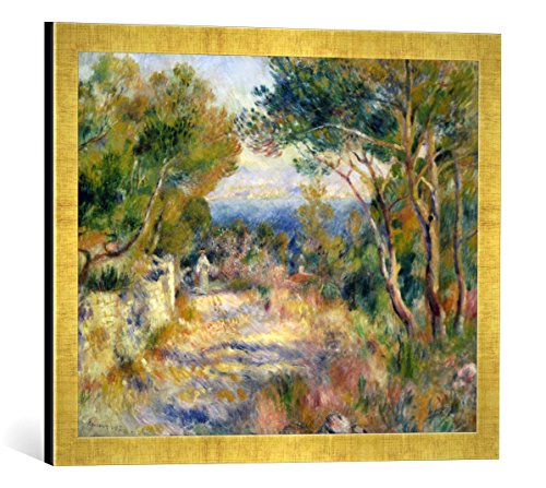 Gerahmtes Bild von Pierre Auguste Renoir L'Estaque, 1882", Kunstdruck im hochwertigen handgefertigten Bilder-Rahmen, 60x40 cm, Gold Raya von kunst für alle