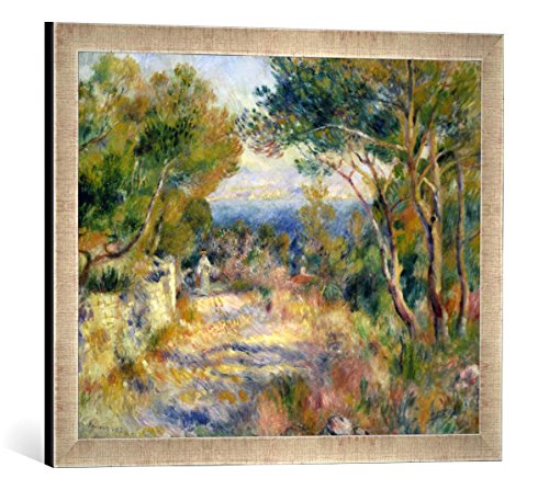 Gerahmtes Bild von Pierre Auguste Renoir L'Estaque, 1882", Kunstdruck im hochwertigen handgefertigten Bilder-Rahmen, 60x40 cm, Silber Raya von kunst für alle
