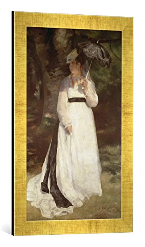 Gerahmtes Bild von Pierre Auguste Renoir Lise mit Sonnenschirm, Kunstdruck im hochwertigen handgefertigten Bilder-Rahmen, 40x60 cm, Gold Raya von kunst für alle