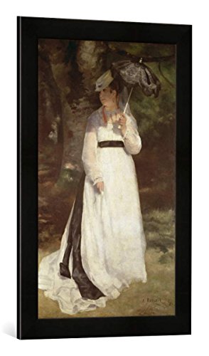 Gerahmtes Bild von Pierre Auguste Renoir Lise mit Sonnenschirm, Kunstdruck im hochwertigen handgefertigten Bilder-Rahmen, 40x60 cm, Schwarz matt von kunst für alle