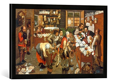Gerahmtes Bild von Pieter Brueghel der Jüngere Der Bauernadvokat, Kunstdruck im hochwertigen handgefertigten Bilder-Rahmen, 60x40 cm, Schwarz matt von kunst für alle