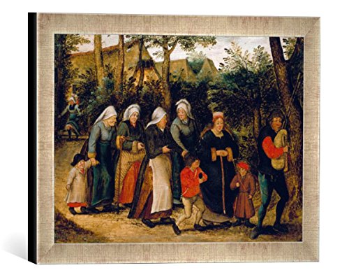 Gerahmtes Bild von Pieter Brueghel der Jüngere Der Brautzug, Kunstdruck im hochwertigen handgefertigten Bilder-Rahmen, 40x30 cm, Silber Raya von kunst für alle