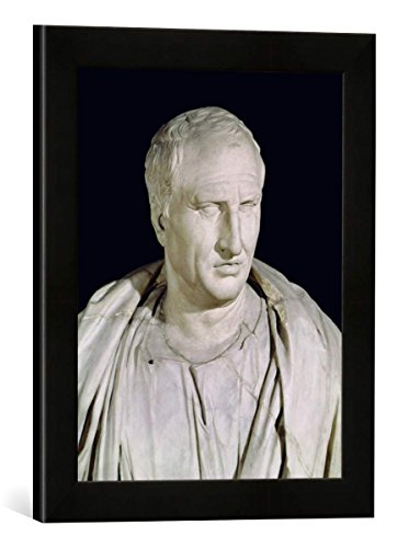 Gerahmtes Bild von Römisch Bust of Marcus Tullius Cicero (106-43 BC) (Detail of 168173)", Kunstdruck im hochwertigen handgefertigten Bilder-Rahmen, 30x40 cm, Schwarz matt von kunst für alle