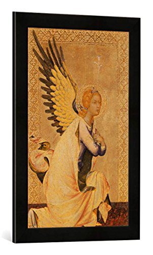 Gerahmtes Bild von Simone Martini Angel Gabriel, Kunstdruck im hochwertigen handgefertigten Bilder-Rahmen, 40x60 cm, Schwarz matt von kunst für alle