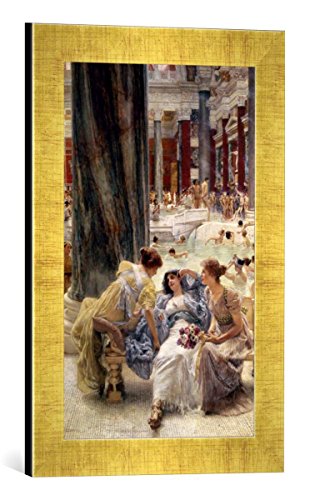 Gerahmtes Bild von Sir Lawrence Alma-Tadema The Baths of Caracalla, Kunstdruck im hochwertigen handgefertigten Bilder-Rahmen, 30x40 cm, Gold Raya von kunst für alle