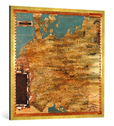 Gerahmtes Bild von Stefano Buonsignori La Germania, Kunstdruck im hochwertigen handgefertigten Bilder-Rahmen, 100x100 cm, Gold Raya von kunst für alle