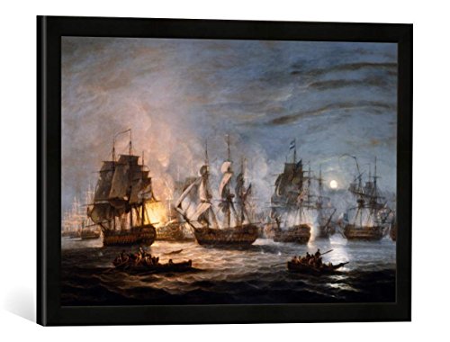Gerahmtes Bild von Thomas Luny The Battle of The Nile, August 1st 1798", Kunstdruck im hochwertigen handgefertigten Bilder-Rahmen, 60x40 cm, Schwarz matt Gerahmtes Bild von Thomas Luny The Battle of The Nile, August 1st 1798", Kunstdruck im hochwertigen handgefertigten Bilder-Rahmen, 60x40 cm, Schwarz matt von kunst für alle