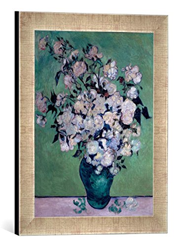 Gerahmtes Bild von Vincent Van Gogh A Vase of Roses, 1890", Kunstdruck im hochwertigen handgefertigten Bilder-Rahmen, 30x40 cm, Silber Raya von kunst für alle