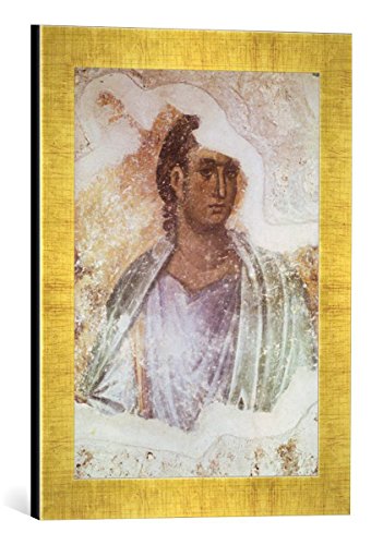 Gerahmtes Bild von Wandmalerei Apostel Johannes, Kunstdruck im hochwertigen handgefertigten Bilder-Rahmen, 30x40 cm, Gold Raya von kunst für alle