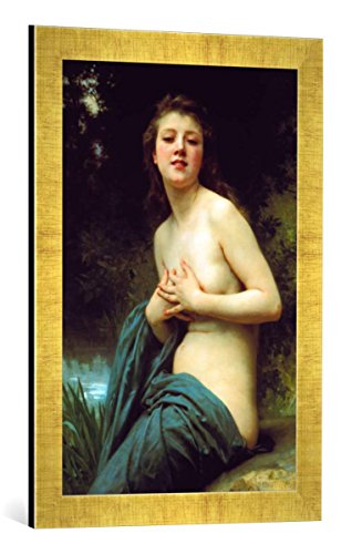 Gerahmtes Bild von William Adolphe Bouguereau Frühlingslüfte, Kunstdruck im hochwertigen handgefertigten Bilder-Rahmen, 40x60 cm, Gold Raya von kunst für alle