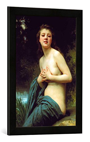 Gerahmtes Bild von William Adolphe Bouguereau Frühlingslüfte, Kunstdruck im hochwertigen handgefertigten Bilder-Rahmen, 40x60 cm, Schwarz matt von kunst für alle