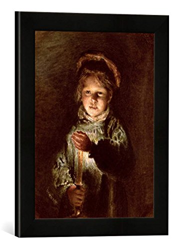 Gerahmtes Bild von William Henry Hunt Young Boy Holding a Candle, Kunstdruck im hochwertigen handgefertigten Bilder-Rahmen, 30x40 cm, Schwarz matt von kunst für alle
