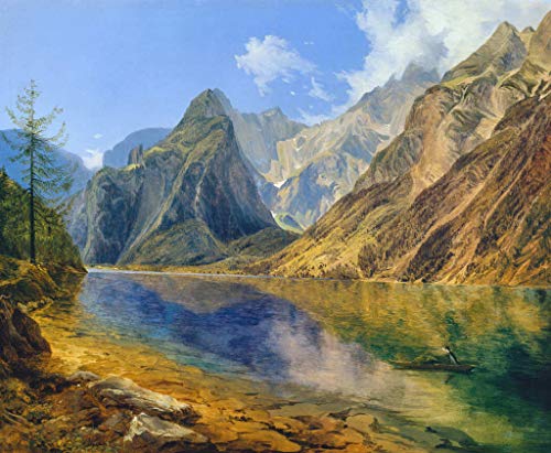 Kunstdruck/Poster: Adalbert Stifter Der Königssee mit dem Watzmann - hochwertiger Druck, Bild, Kunstposter, 50x40 cm von kunst für alle