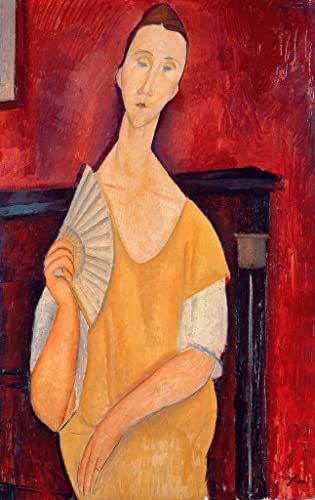 Kunstdruck/Poster: Amedeo Modigliani Frau mit Fächer 1919" - hochwertiger Druck, Bild, Kunstposter, 40x65 cm von kunst für alle