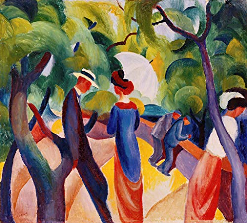 Kunstdruck/Poster: August Macke Promenade - hochwertiger Druck, Bild, Kunstposter, 45x40 cm von kunst für alle