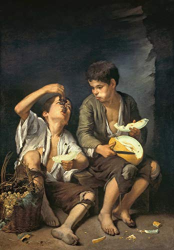 Kunstdruck/Poster: Bartholomé Estéban Murillo Trauben- und Melonenesser - hochwertiger Druck, Bild, Kunstposter, 40x60 cm von kunst für alle