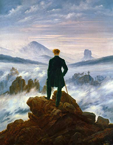 Kunstdruck/Poster: Caspar David Friedrich Der Wanderer über dem Nebelmeer - hochwertiger Druck, Bild, Kunstposter, 40x50 cm von kunst für alle