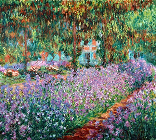 Kunstdruck/Poster: Claude Monet Blühende Iris in Monets Garten - hochwertiger Druck, Bild, Kunstposter, 45x40 cm von kunst für alle