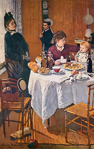 Kunstdruck/Poster: Claude Monet Das Mittagessen - hochwertiger Druck, Bild, Kunstposter, 60x95 cm von kunst für alle